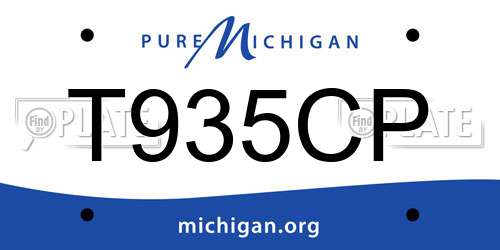 T935CP Michigan License Plate