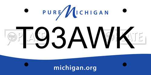 T93AWK Michigan License Plate