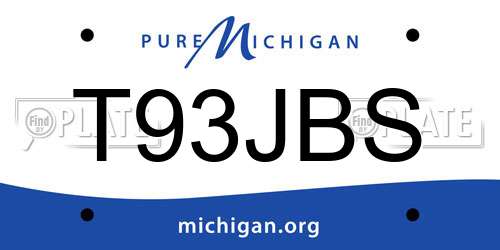 T93JBS Michigan License Plate