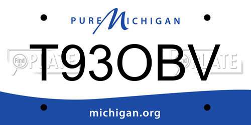 T93OBV Michigan License Plate