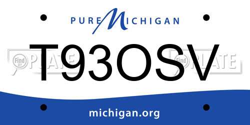 T93OSV Michigan License Plate