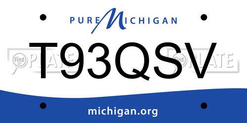 T93QSV Michigan License Plate