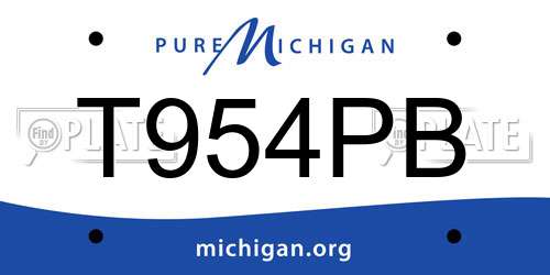 T954PB Michigan License Plate