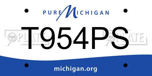 T954PS Michigan License Plate