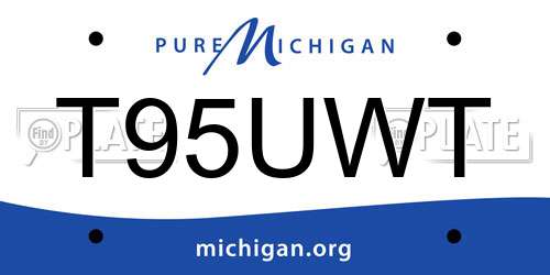 T95UWT Michigan License Plate