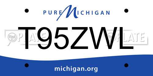 T95ZWL Michigan License Plate