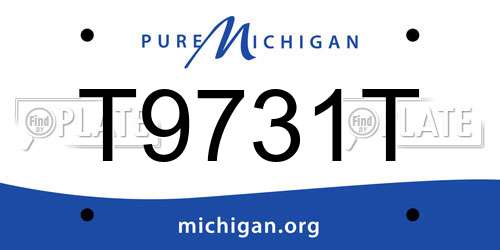 T9731T Michigan License Plate