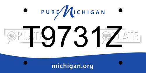 T9731Z Michigan License Plate