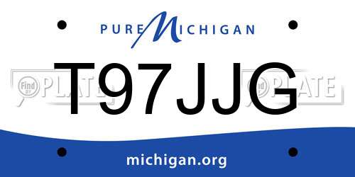 T97JJG Michigan License Plate