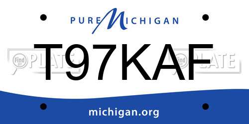 T97KAF Michigan License Plate