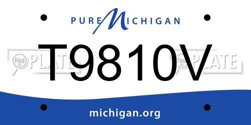 T9810V Michigan License Plate
