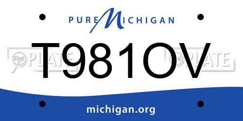T981OV Michigan License Plate
