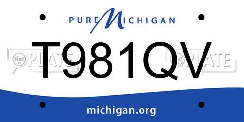 T981QV Michigan License Plate