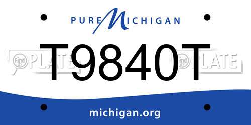 T9840T Michigan License Plate