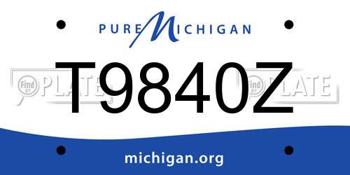 T9840Z Michigan License Plate