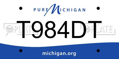 T984DT Michigan License Plate