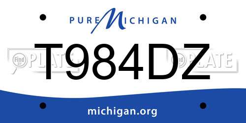 T984DZ Michigan License Plate
