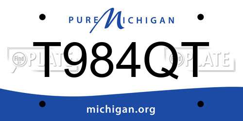 T984QT Michigan License Plate