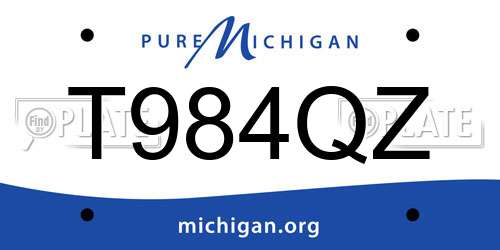 T984QZ Michigan License Plate