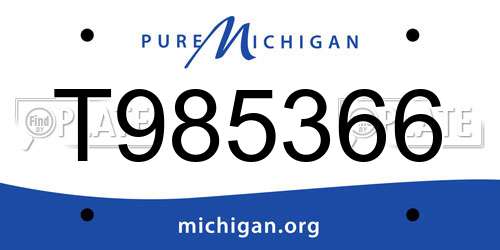T985366 Michigan License Plate