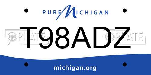 T98ADZ Michigan License Plate