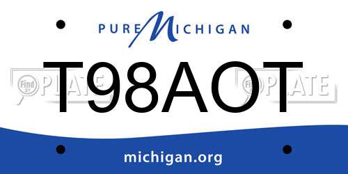 T98AOT Michigan License Plate
