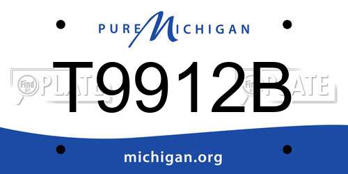 T9912B Michigan License Plate