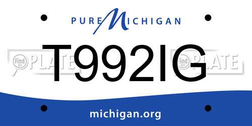 T992IG Michigan License Plate