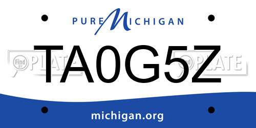 TA0G5Z Michigan License Plate