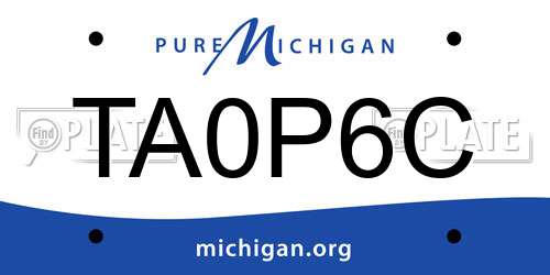 TA0P6C Michigan License Plate