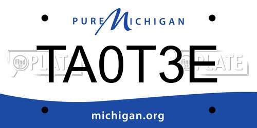 TA0T3E Michigan License Plate