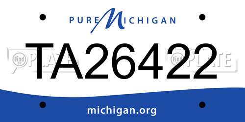 TA26422 Michigan License Plate