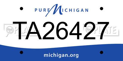 TA26427 Michigan License Plate