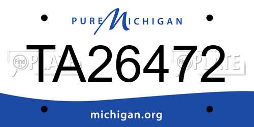 TA26472 Michigan License Plate