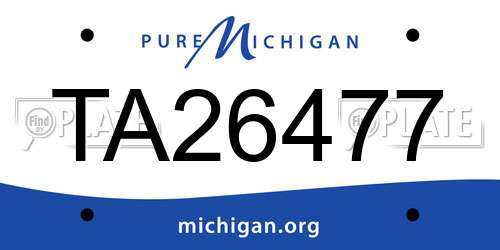 TA26477 Michigan License Plate