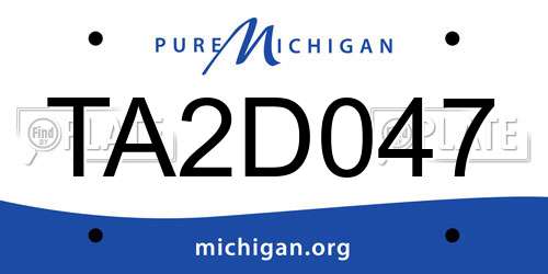 TA2D047 Michigan License Plate