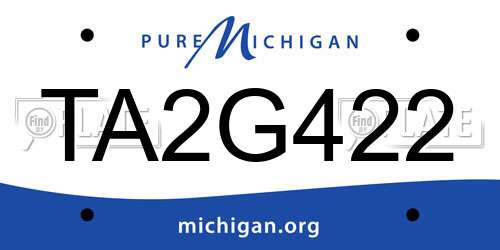 TA2G422 Michigan License Plate
