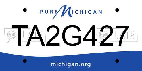 TA2G427 Michigan License Plate