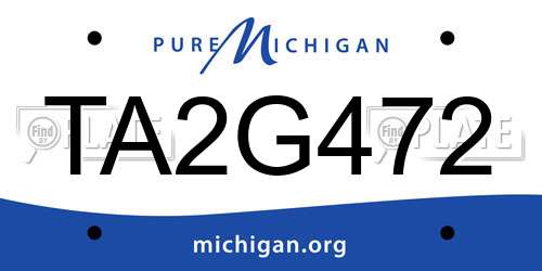 TA2G472 Michigan License Plate