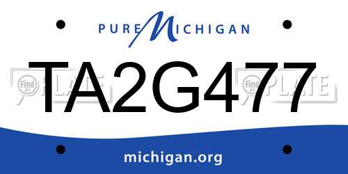 TA2G477 Michigan License Plate