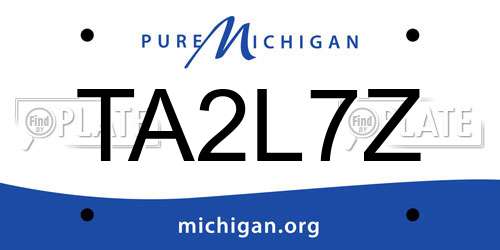TA2L7Z Michigan License Plate