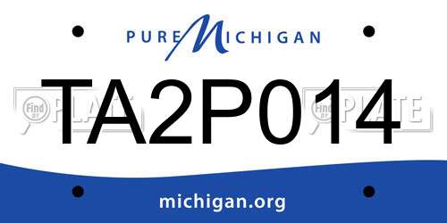 TA2P014 Michigan License Plate