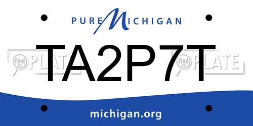 TA2P7T Michigan License Plate