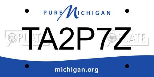 TA2P7Z Michigan License Plate