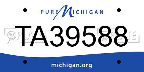 TA39588 Michigan License Plate