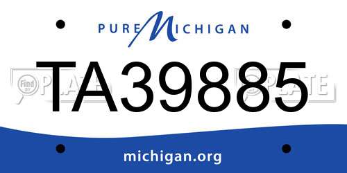 TA39885 Michigan License Plate