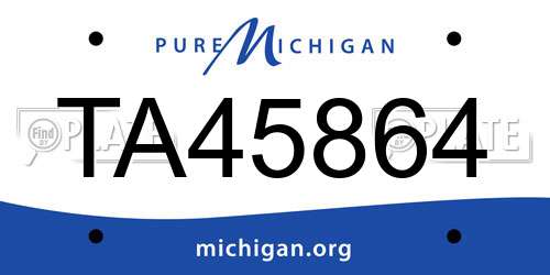TA45864 Michigan License Plate