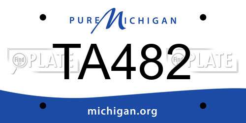 TA482 Michigan License Plate