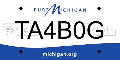TA4B0G Michigan License Plate