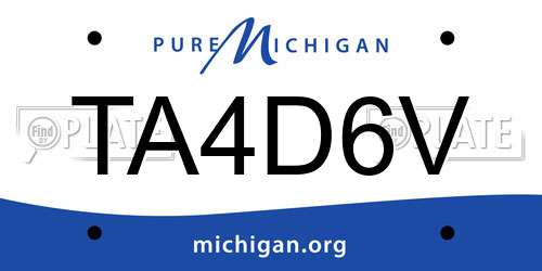 TA4D6V Michigan License Plate